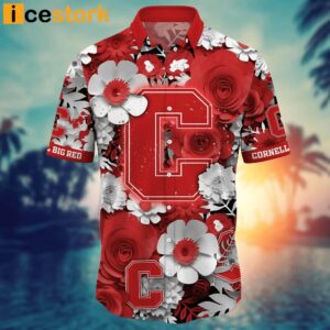 Cornell Big Red NCAA3 Flower Hawaiian Shirt