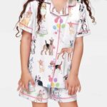 Cute Dog Girls Pajama Set