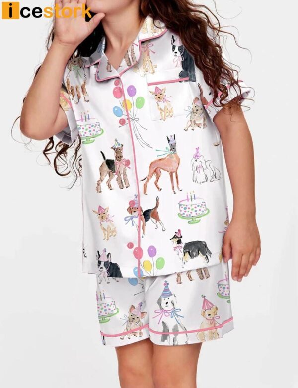 Cute Dog Girls Pajama Set