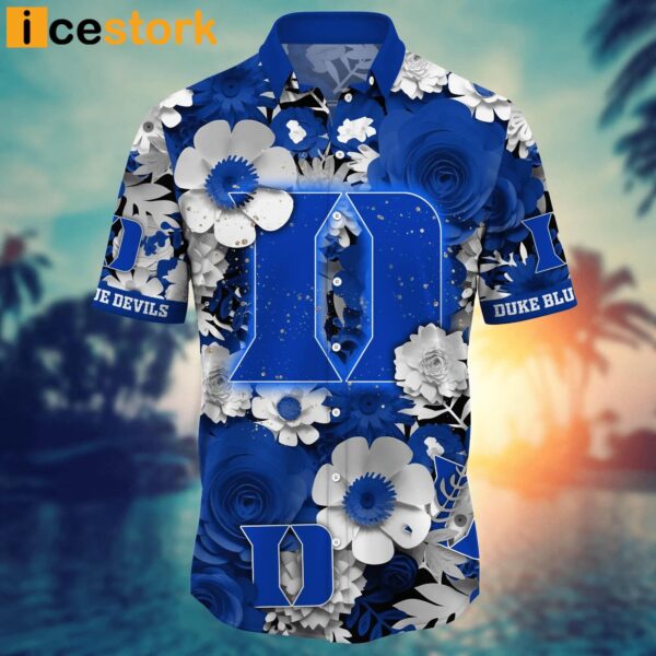 Duke Blue Devils NCAA2 Flower Hawaiian Shirt