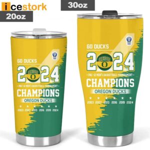 Go Ducks Pac 12 Men's Basketball Tournament Champions Tumbler