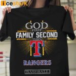 God First Family Second Then Rangers Basketball Shirt