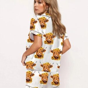 Highland Cow With Sunflowers Pajama Set