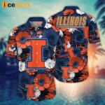 Illinois Fighting Illini NCAA3 Flower Hawaiian Shirt