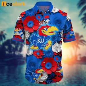 Kansas Jayhawks NCAA2 Flower Hawaiian Shirt