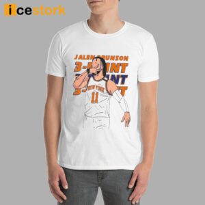 Knicks Jalen Brunson 11 Hand Sign Three Point Vector Shirt