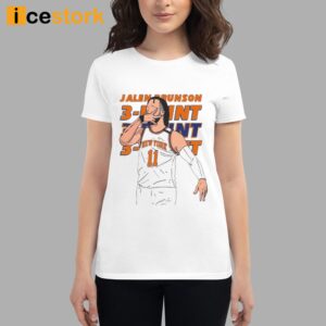 Knicks Jalen Brunson 11 Hand Sign Three Point Vector Shirt