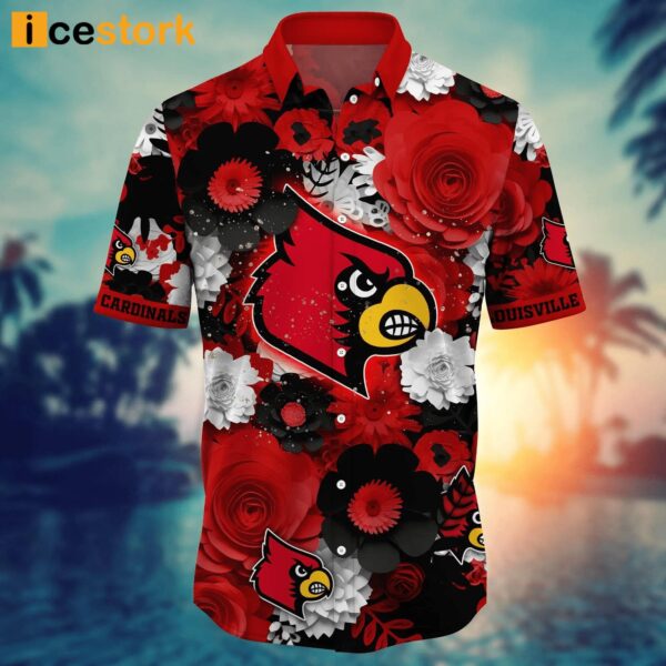 Louisville Cardinals NCAA2 Flower Hawaiian Shirt
