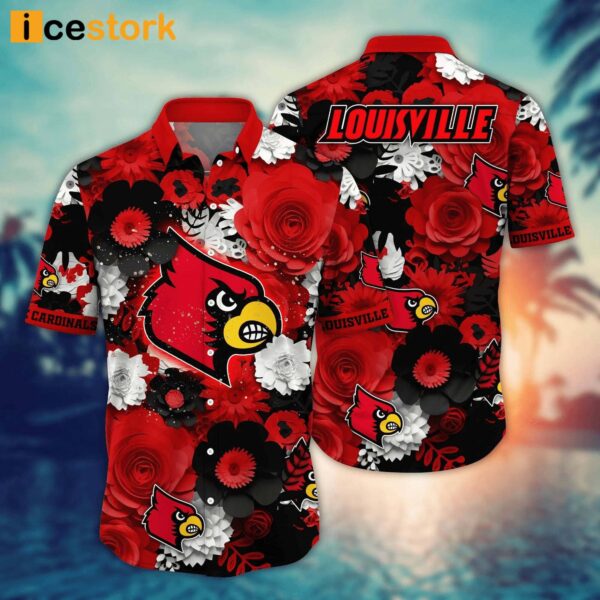Louisville Cardinals NCAA2 Flower Hawaiian Shirt