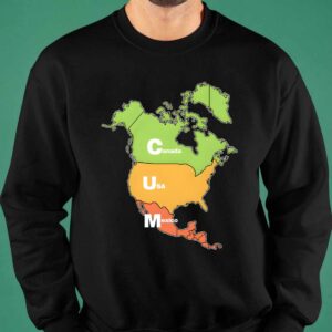 Map Canada Usa And Mexico Shirt