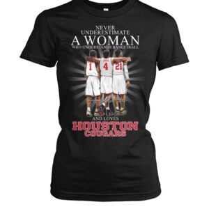 Never Underestimate A Woman Who Understands Basketball And Loves Houston Cougars Shirt 2