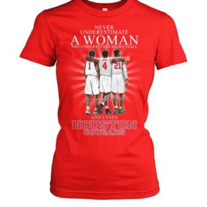 Never Underestimate A Woman Who Understands Basketball And Loves Houston Cougars Shirt 3