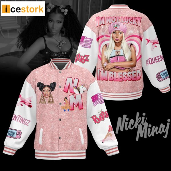 Nicki Minaj I’m Not Lucky I’m Blessed Baseball Jacket