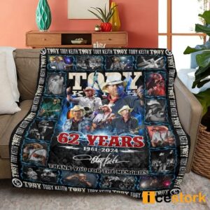 Toby Keith 62 Years 1961 2024 Thank You For The Memories Quilt Blanket