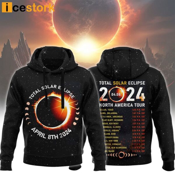 Total Solar Eclipse April 8 2024 North Ameria Tour Shirt