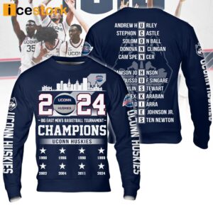 Uconn Big East Men's Basketball Tournament Champion 2024 Hoodie