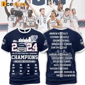 Uconn Big East Men's Basketball Tournament Champion 2024 Hoodie
