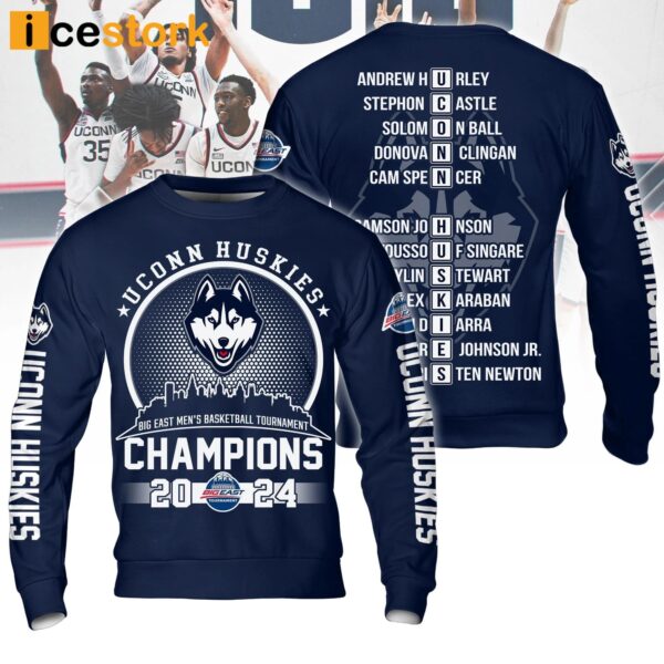 Uconn Big East Men’s Basketball Tournament Champion 2024 Shirt
