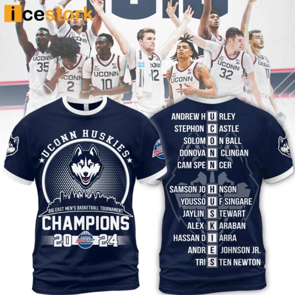 Uconn Big East Men’s Basketball Tournament Champion 2024 Shirt