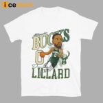 Bucks Damian Lillard Caricature Shirt