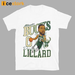 Bucks Damian Lillard Caricature Shirt