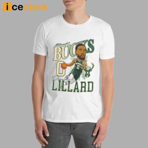 Bucks Damian Lillard Caricature Shirt