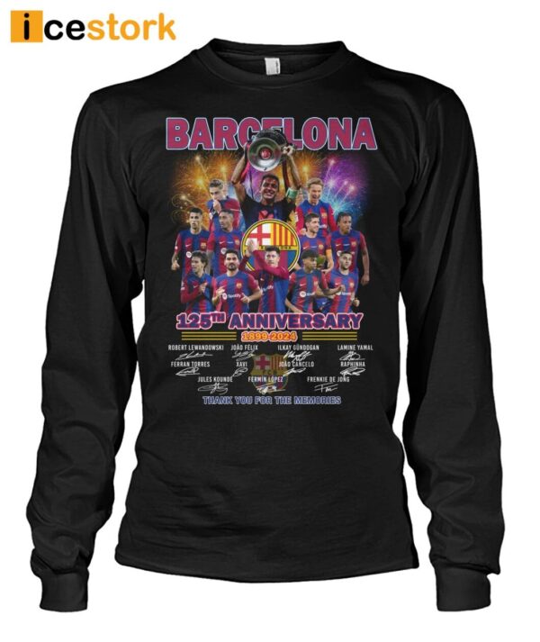 Barcelona 125th Anniversary 1899-2024 Thank You For The Memories Shirt