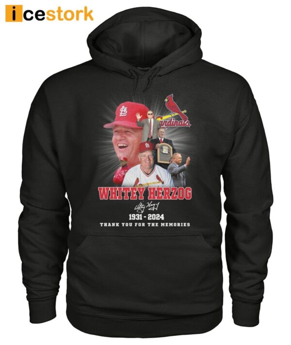 Cardinals Whitey Herzog 1931-2024 Thank You For The Memories Shirt