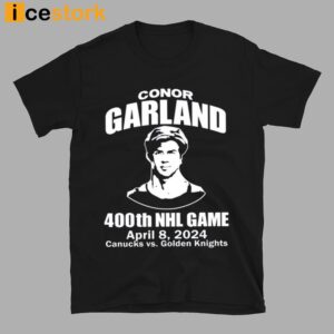 Conor Garland 400th Game April 8 2024 Golden Knights Shirt