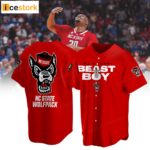 DJ Burns NC State 2024 Men’s Basketball Tournament March Madness Final Four Baseball Jersey