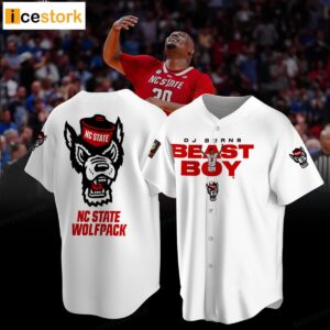 DJ Burns NC State 2024 Men's Basketball Tournament March Madness Final Four Baseball Jersey