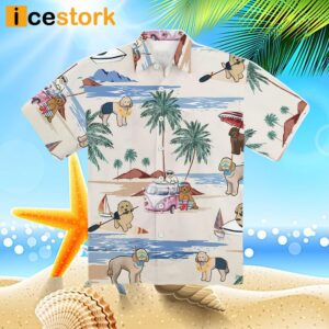 Goldendoodle Summer Beach Hawaiian Shirt