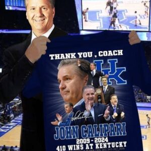 John Calipari 2009 2024 410 Wins At Kentucky Thank You For The Memories Shirt