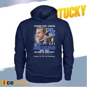 John Calipari 2009 2024 410 Wins At Kentucky Thank You For The Memories Shirt