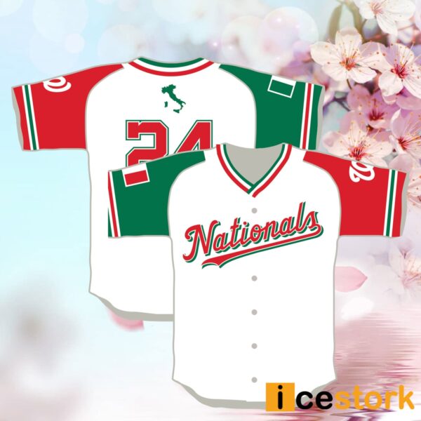 Nationals Italian Heritage Day Baseball Jersey 2024 Giveaway