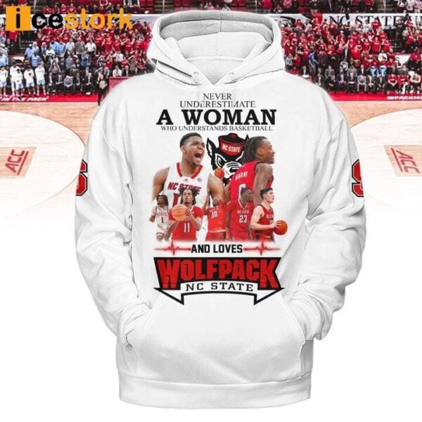 Never Underestimate A Woman Who Understands Basketball And Loves Wolfpack Shirt