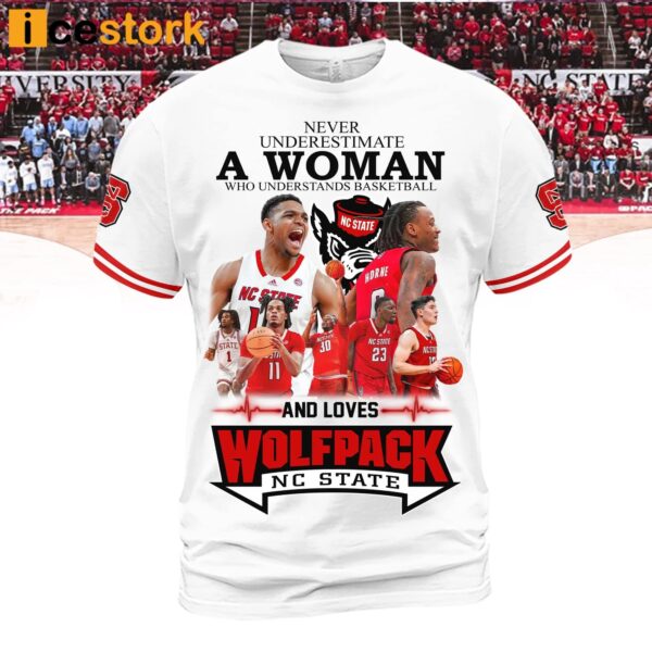Never Underestimate A Woman Who Understands Basketball And Loves Wolfpack Shirt