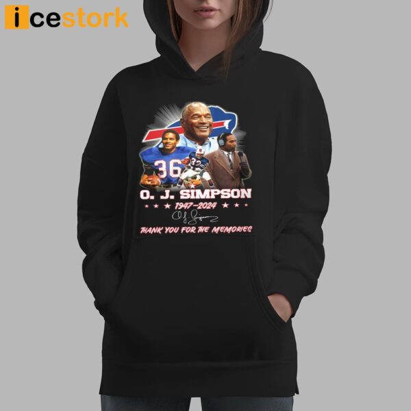 OJ Simpson 1947-2024 Thank You For The Memories Shirt