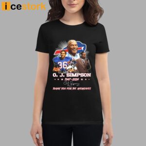 OJ Simpson 1947 2024 Thank You For The Memories Shirt