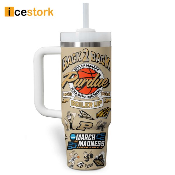 Purdue Back 2 Back 2024 March Madness 40oz Stanley Tumbler