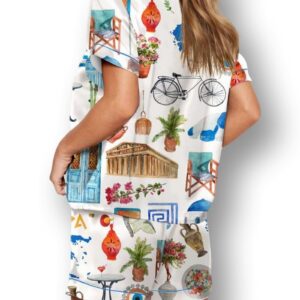 Santorini Greece Travel Pajama Set