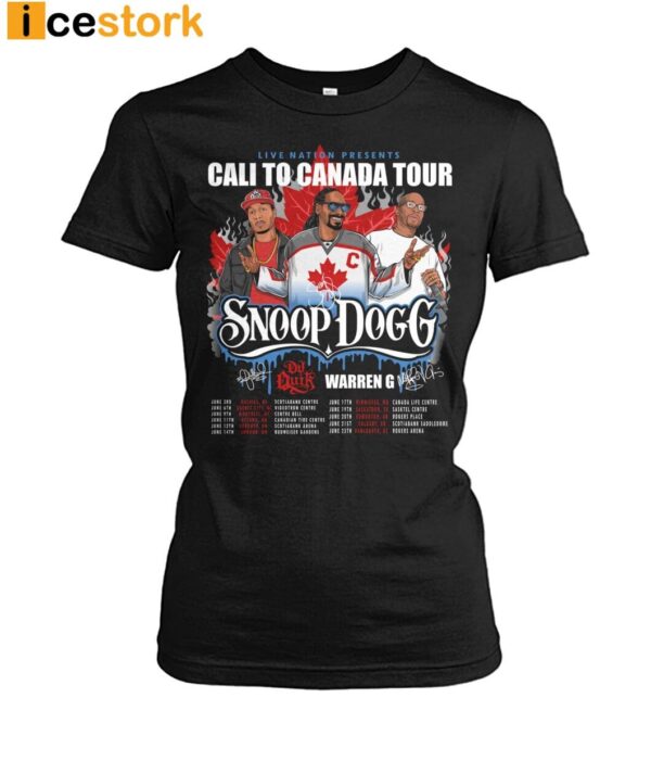Snoop Dogg Live Nation Presents Cali To Canada Tour Shirt