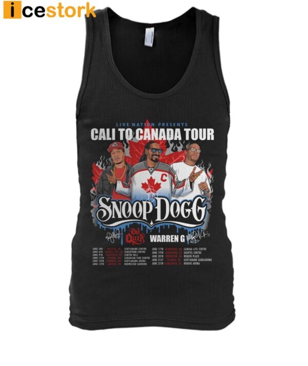 Snoop Dogg Live Nation Presents Cali To Canada Tour Shirt
