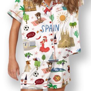 Spain Travel Watercolor Pajama Set