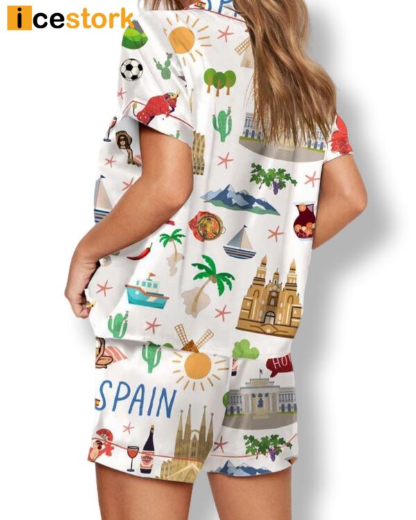 Spain Travel Watercolor Pajama Set