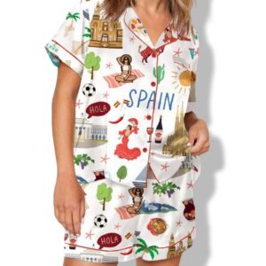 Spain Travel Watercolor Pajama Set