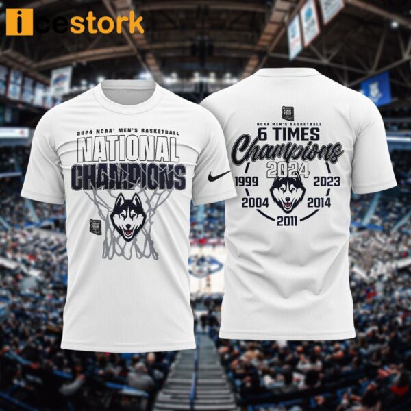 Uconn Huskies NCAA Men’s Basketball 6 Times Champions Hoodie