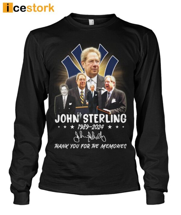 Yankees John Sterling 1989-2024 Thank You For The Memories Shirt