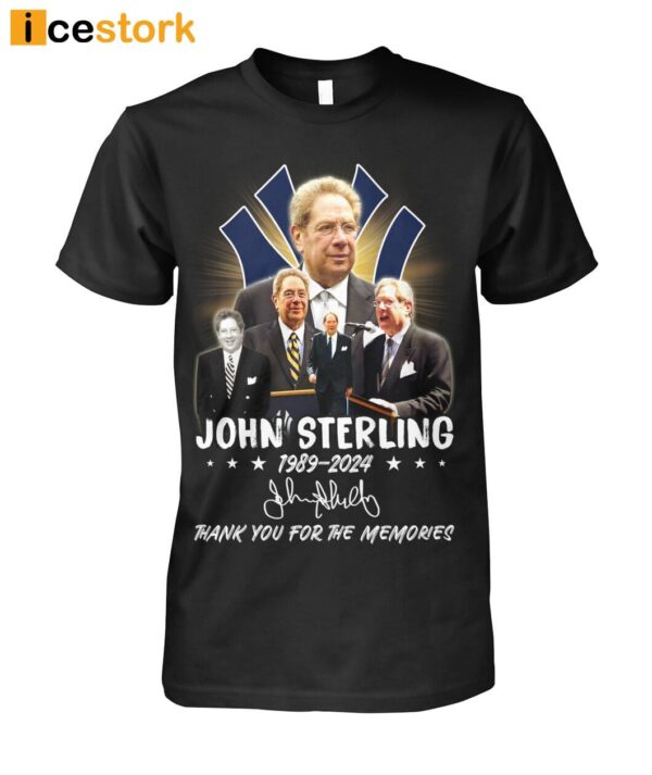 Yankees John Sterling 1989-2024 Thank You For The Memories Shirt