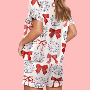 4th Of July American Fireworks Girl Cowgirl Pajama Set